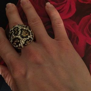 Gorgeous over sized leopard print ring